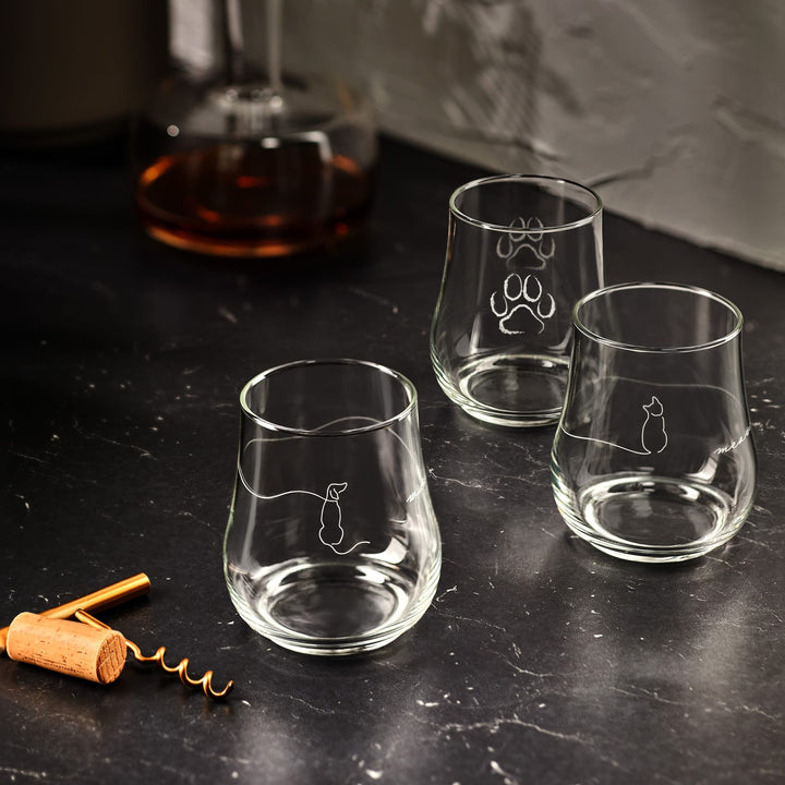Vasos multiusos Libbey Modern Pets Posh Paw, 17 onzas, juego de 4