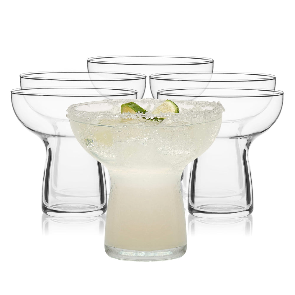 Unique glass shape is ideal for holding your favorite margarita; the smaller 10.25-ounce capacity is perfect for serving individual desserts