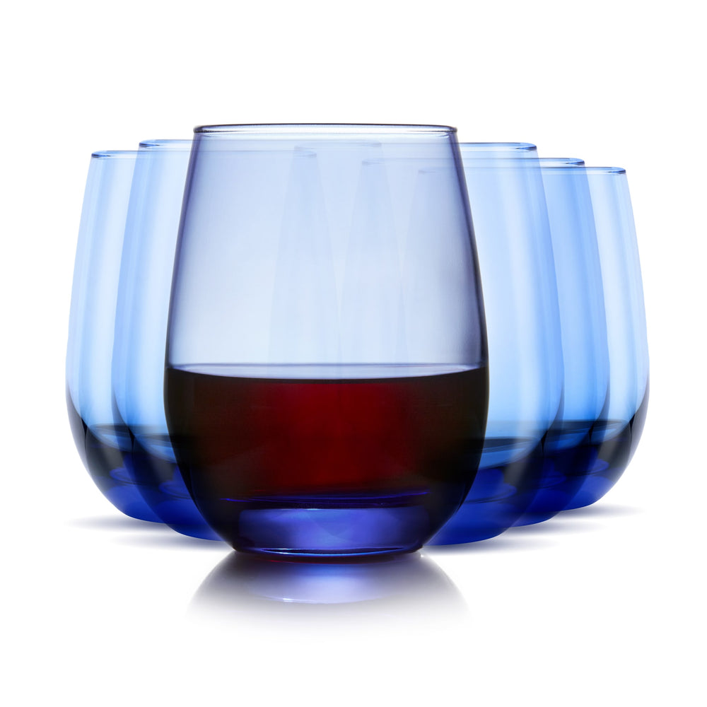 A balanced weight and shape with clean all-purpose stemless design make glasses comfortable to hold and ideal for wine or any beverage while coordinating with existing glassware