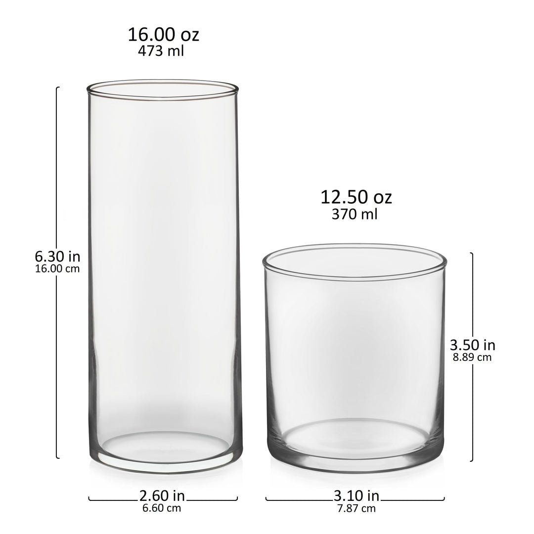 Libbey Miles 16 Piece Tumbler and Rocks Glass Set