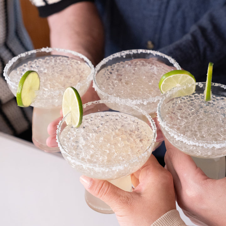 Margarita glasses are dishwasher-safe for quick and easy cleanup.
