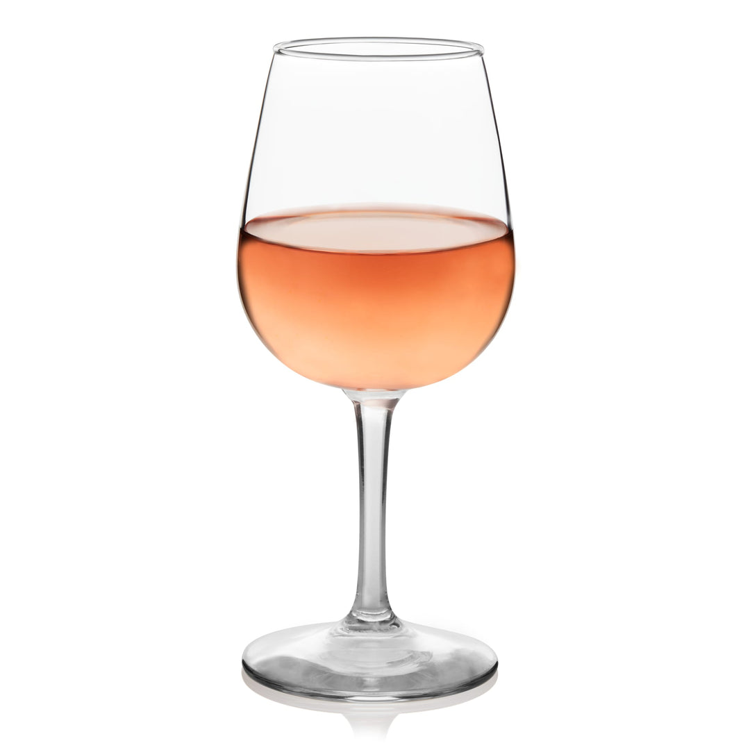 Versatile stemware set for everyday use, casual dining, parties, and entertaining — includes twelve 12.75-ounce stemmed wine glasses