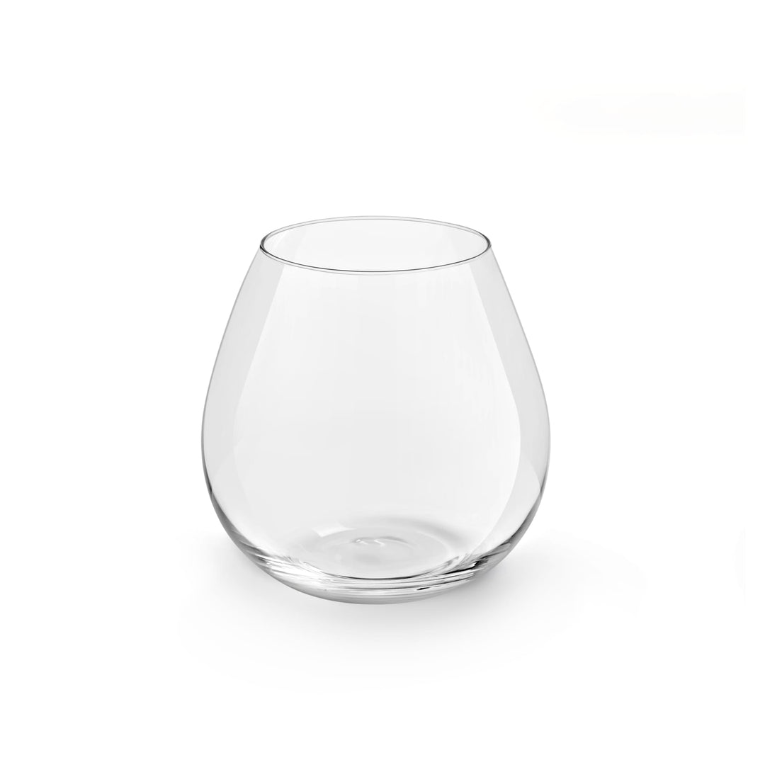 Modern stemless glassware is a versatile option for serving a variety of beverages