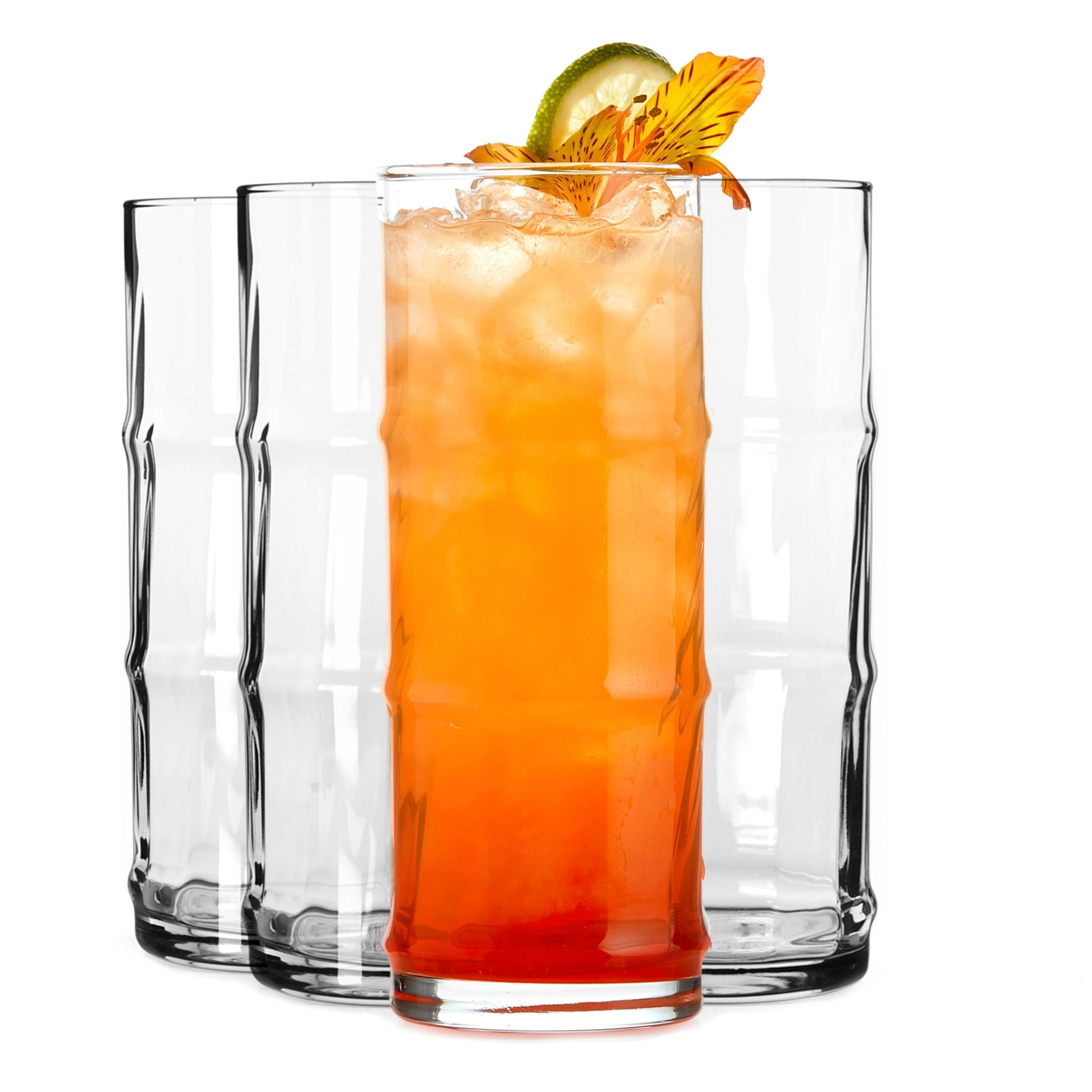 Libbey Tiki Bamboo Highball Drinking Glasses - Thumbnail 3