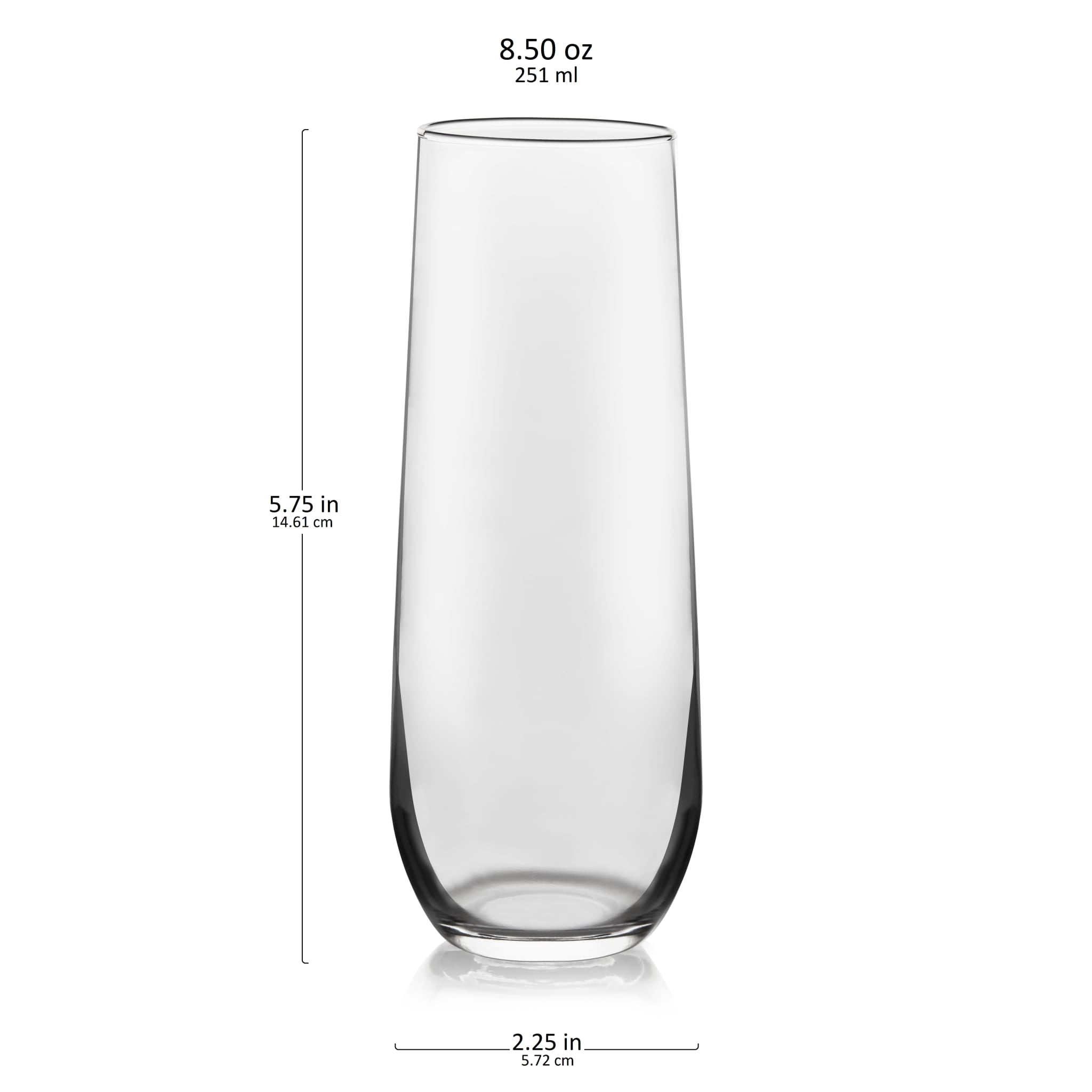 Libbey Stemless Champagne Flute Glasses - Thumbnail 3