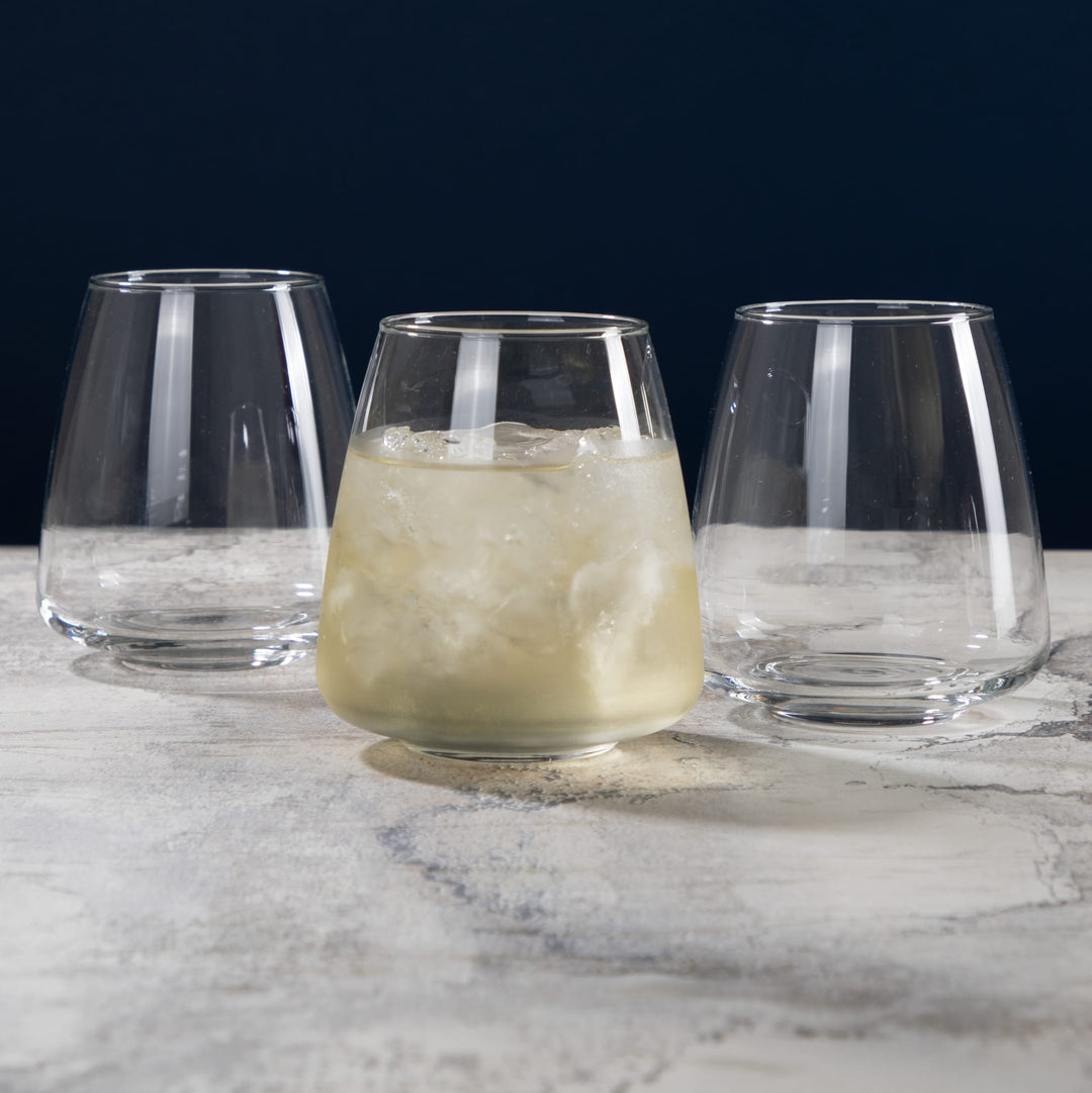 EFFORTLESS CLEANUP: With their durable and dishwasher safe design, maintaining these wine glasses after a casual evening at home or hosting a party is a breeze, allowing you to spend more time enjoying your favorite beverage and less time on cleanup. These stemless glasses also save room in your kitchen cabinets with their stacking design