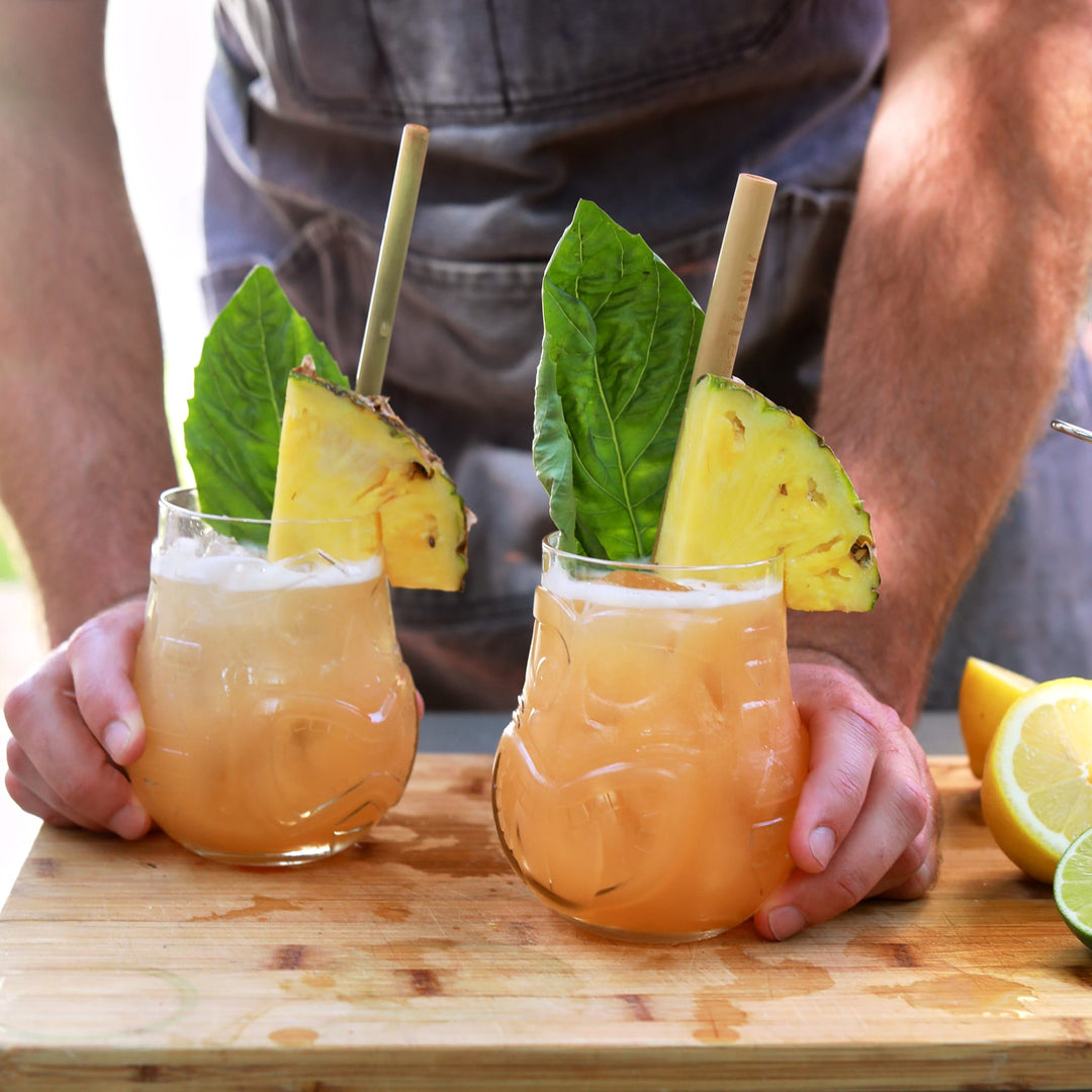 Stylized, exotic tiki tumblers are perfect for your favorite cocktail or mocktail