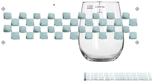 221/AS7F6W Checkered Sage Stemless Wine 17 oz. 12/Case
