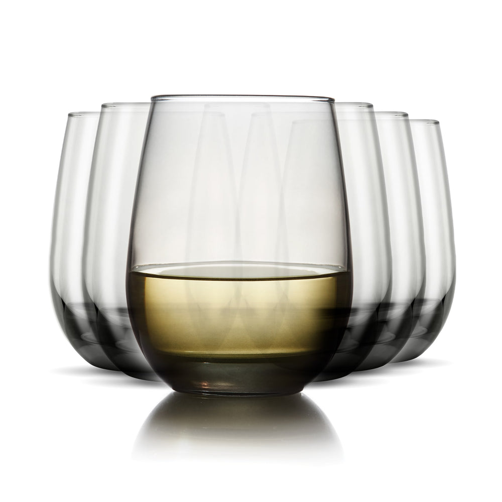 A balanced weight and shape with clean stemless all-purpose design make these comfortable to hold and ideal for wine or any beverage while coordinating with existing glassware