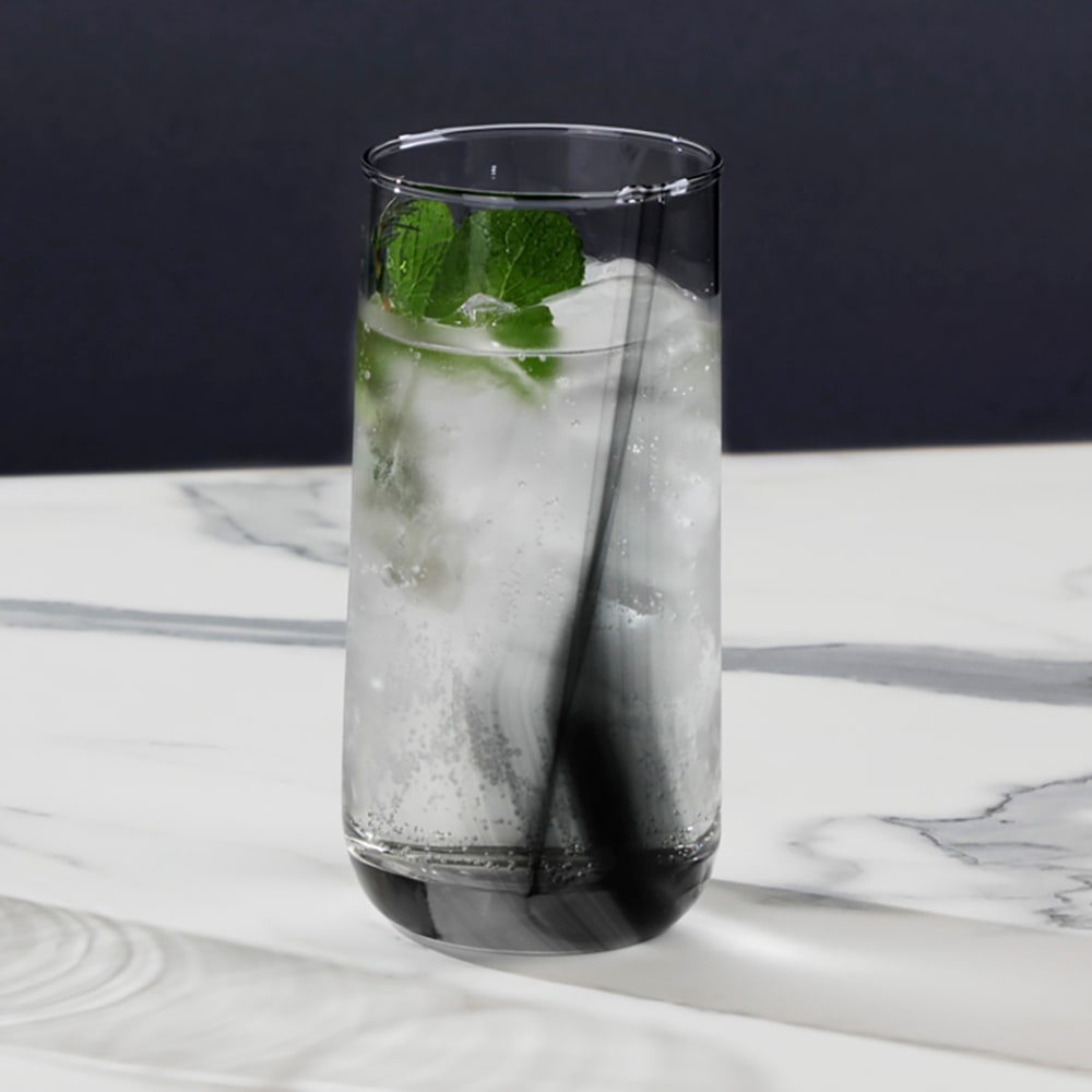 Dishwasher Safe Convenience: Designed for effortless cleanup, these glasses retain their striking black ribbon detail and clarity wash after wash.