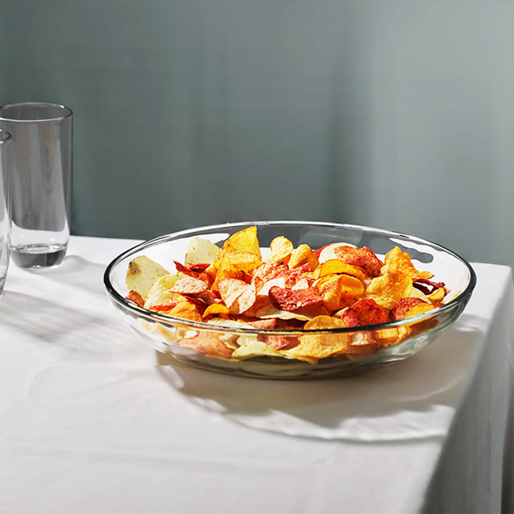 Bowls stack efficiently to help save space in kitchen cabinets and storage areas when not in use.