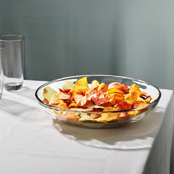 Bowls stack efficiently to help save space in kitchen cabinets and storage areas when not in use.