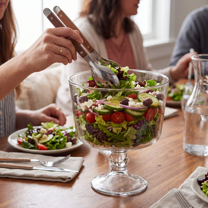 Includes 1, 9-inch diameter by 9-inch tall trifle bowl
