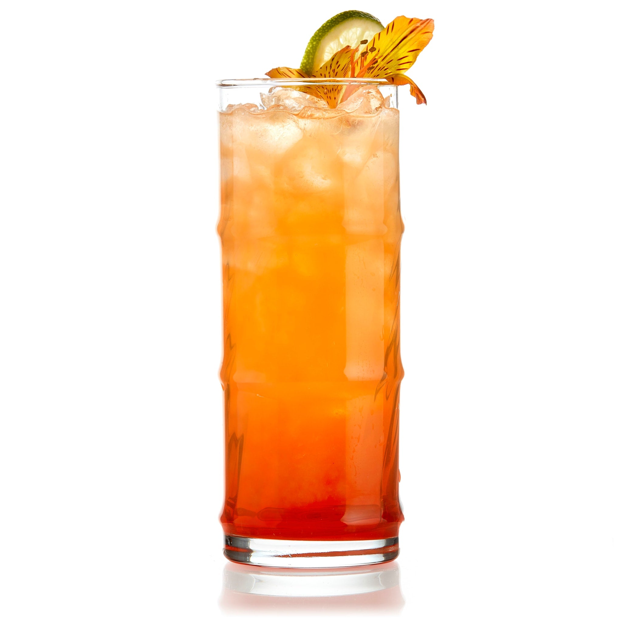Libbey Tiki Bamboo Highball Drinking Glasses