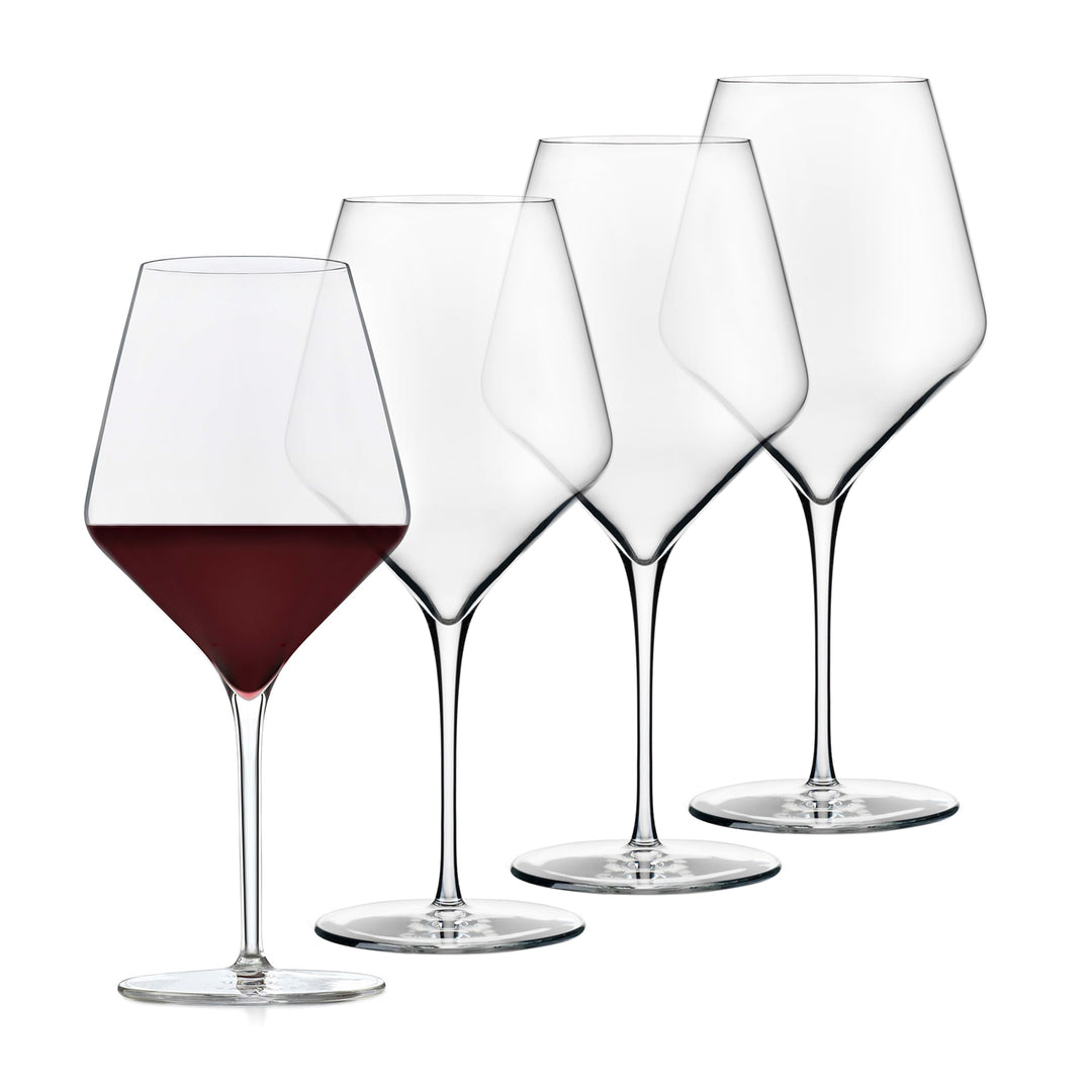 Easy-to-hold and swirl set of four 24-ounce red wine glasses — perfect for Cabernet Sauvignon, Merlot, Shiraz, Zinfandel, and more