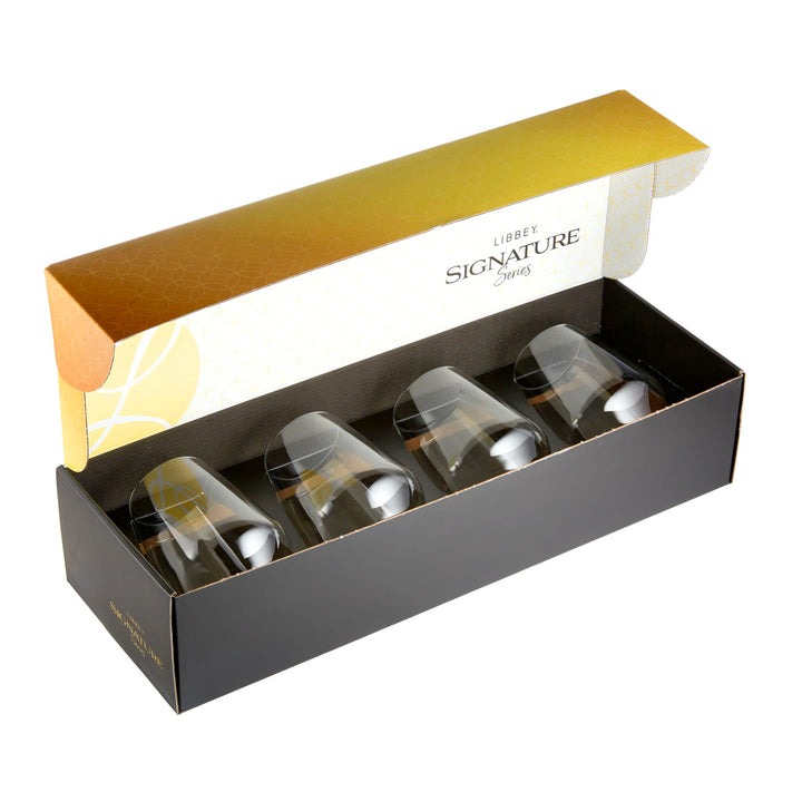 Libbey Signature Greenwich Stemless Wine Set de regalo de 4, 18 onzas