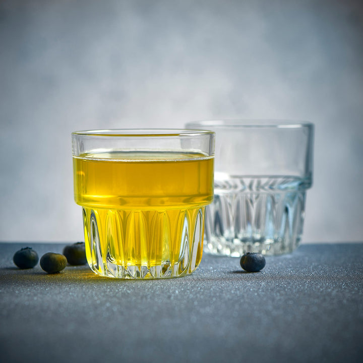 Space-Saving Stackability: All three glass sizes stack neatly to save cabinet space and keep your kitchen organized.