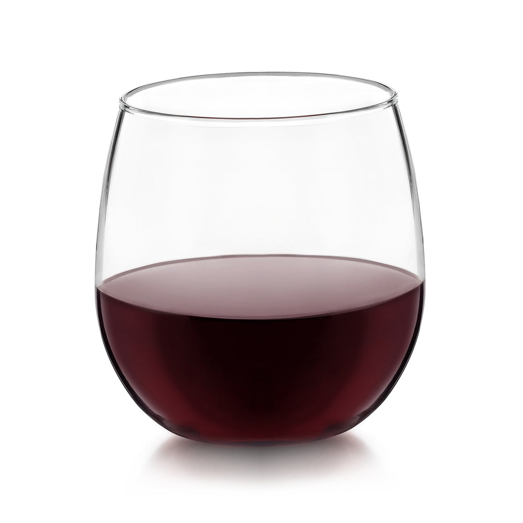 Popular stemless design is easy to hold and put down, minimizing breakage and more sipping, less tipping!