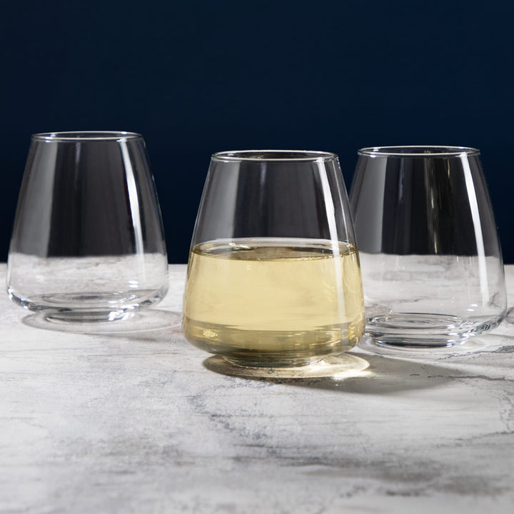 EXPERTLY CRAFTED: Crafted from lead free soda lime glass, our stemless wine glasses offer a sustainable alternative without compromising on quality or style. Engineered for durability, these budget friendly drinking glasses are ideal for everyday use and special occasions