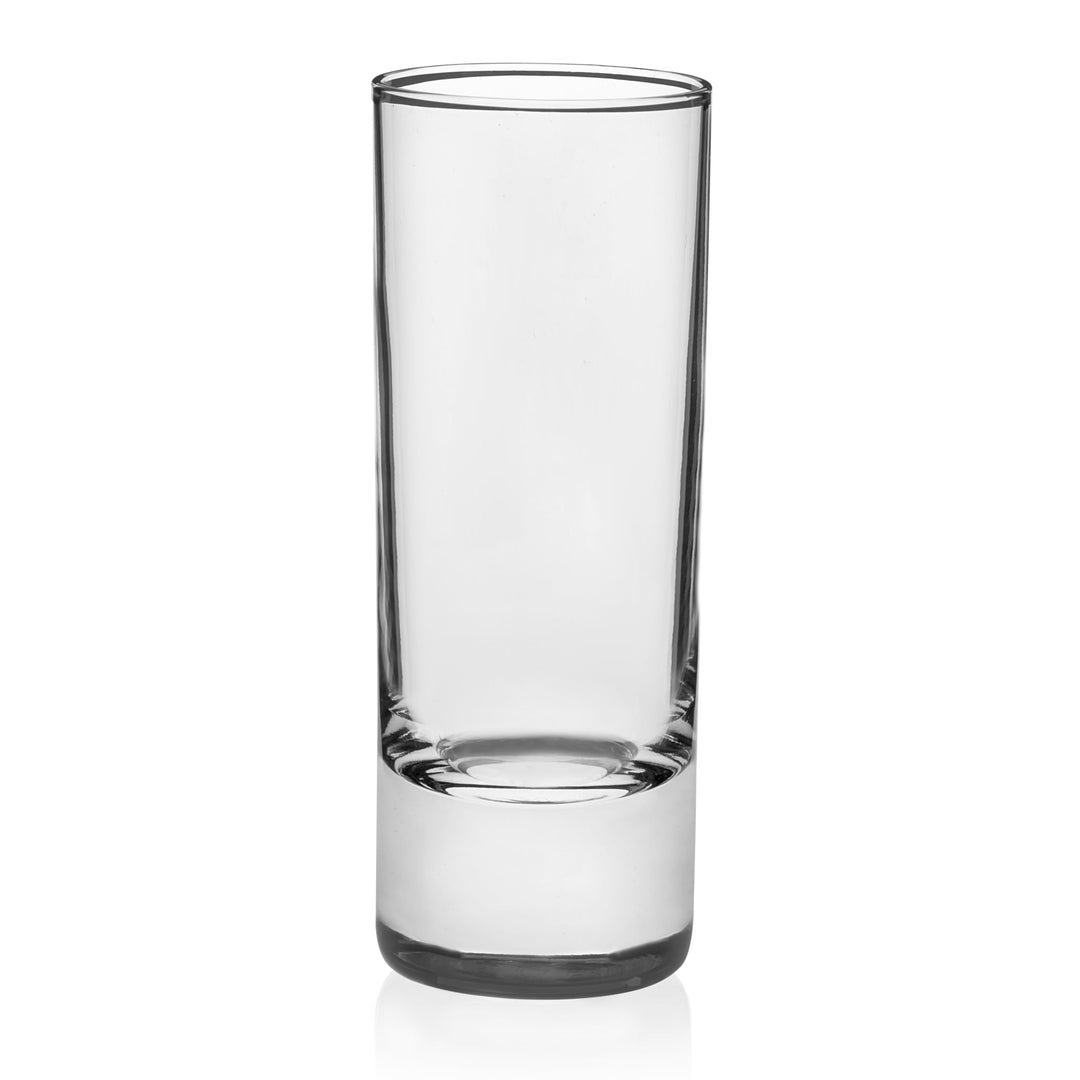 Includes 6, 2.5-ounce shot glasses (1.5-inch max diameter by 4.1 inches high)