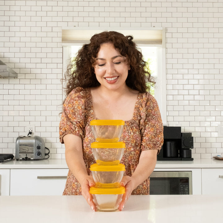 Tight-fitting lids help keep food fresh for storage at home or on the go.