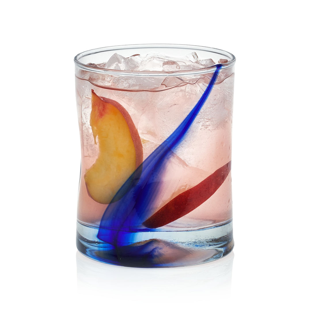Libbey Blue Ribbon Impressions Large Rocks Glasses, 12.5 ounce, Set of 8