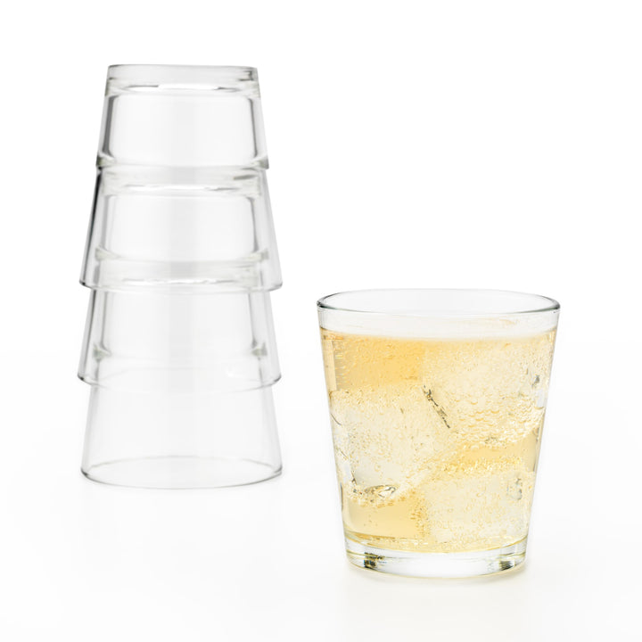 Stackable Double Old Fashioned glasses are a space-saving solution for serving cocktails, spirits, water and soda.