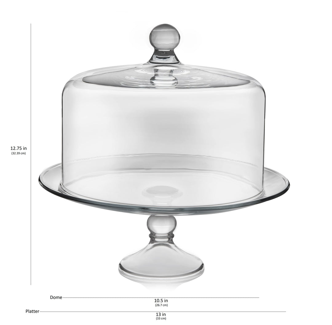 Libbey Selene Glass Cake Stand with Dome