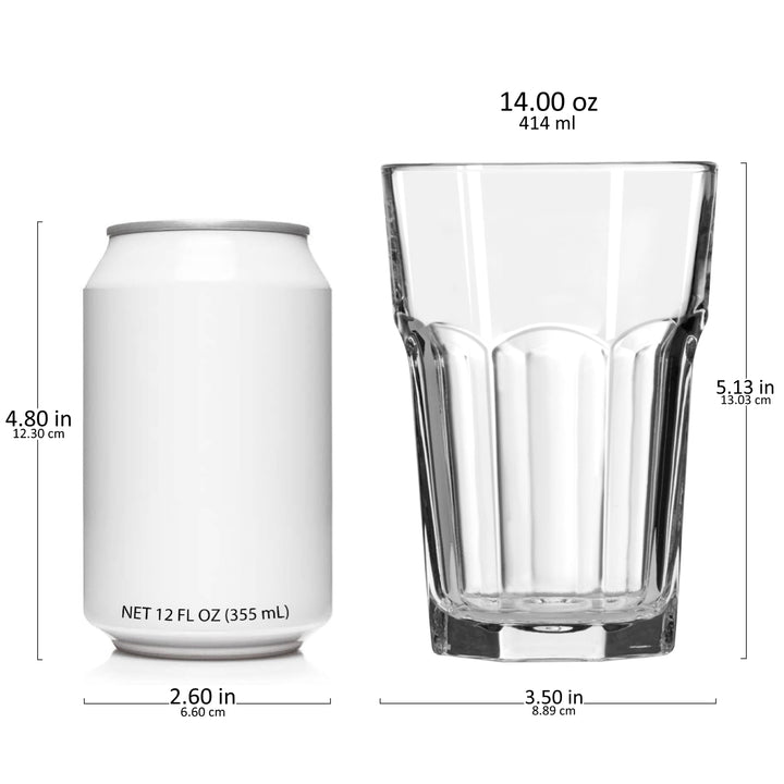 14-ounce capacity is perfect for juice, water, iced tea, milk, or cocktails.