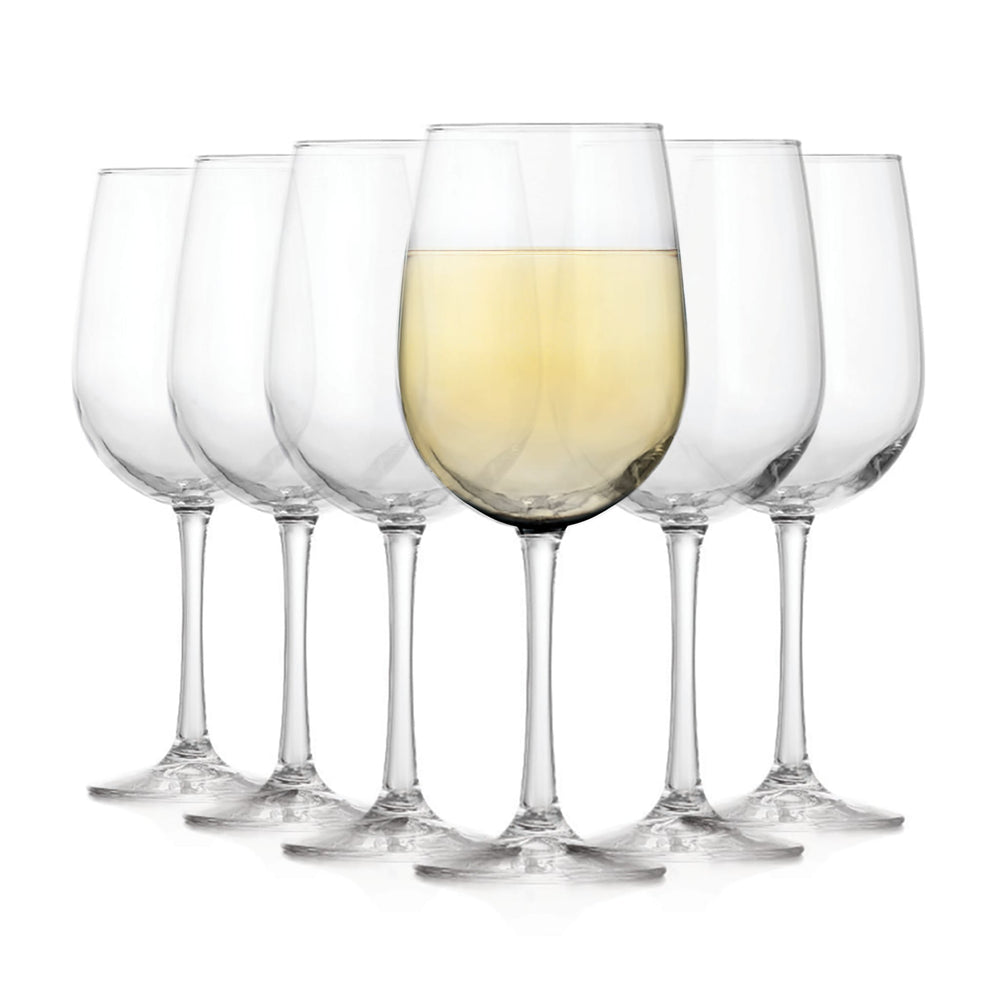 Narrow design, elegant stem, and sparkling clear glass combine for the ideal white wine glass, perfect for hosting discerning guests or just enjoying a little "me time"