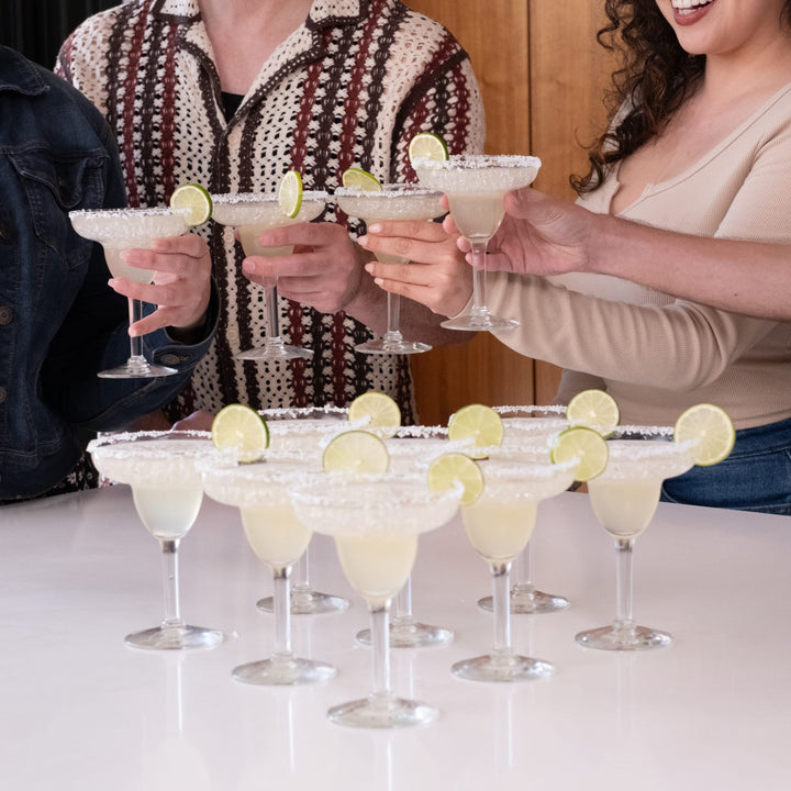 Includes 12, 9-ounce margarita glasses (4.5-inch diameter by 6.125-inch height)