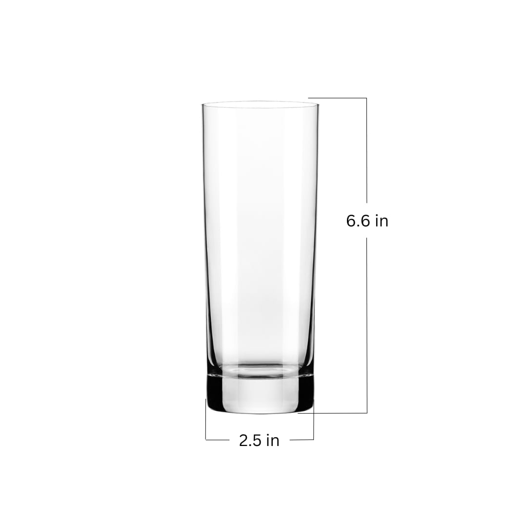 Includes 12, 12-ounce beverage glasses (2.5-inch diameter x 6.125-inch height)