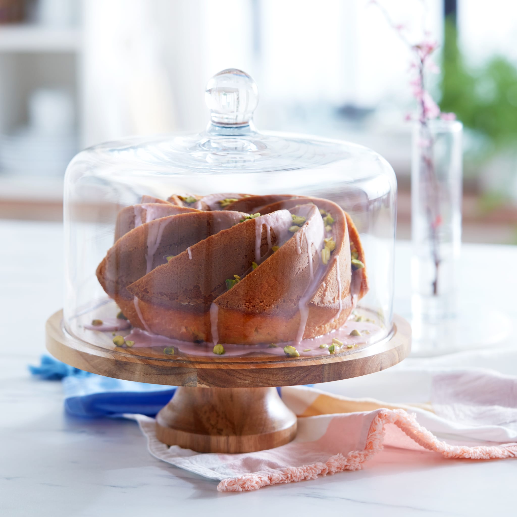 Glass dome cake stand best sale