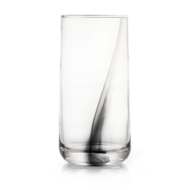 Libbey Ascent Black Ribbon Cooler Glasses, 16 ounce, Set of 8