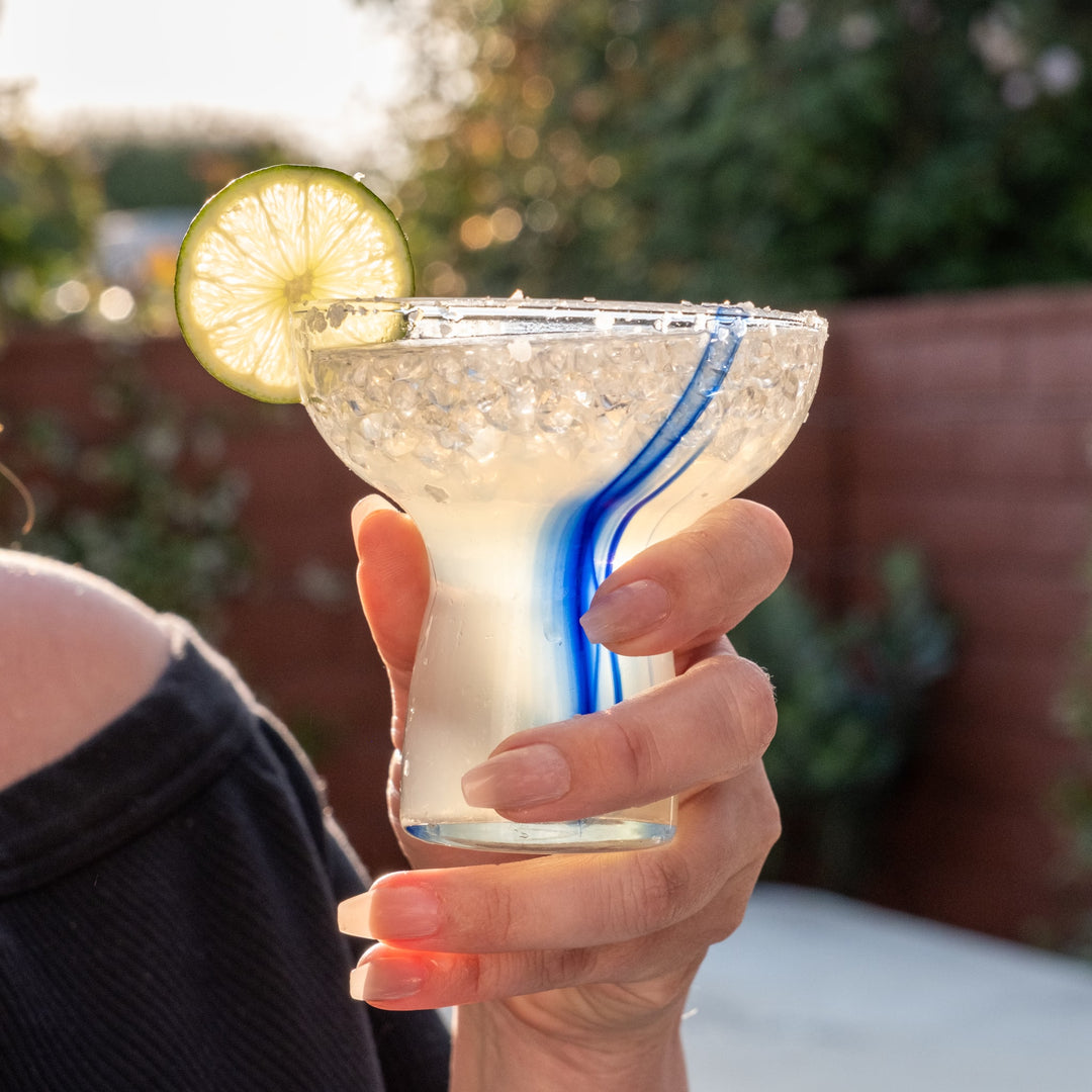 Margarita glasses are dishwasher-safe for quick and easy cleanup