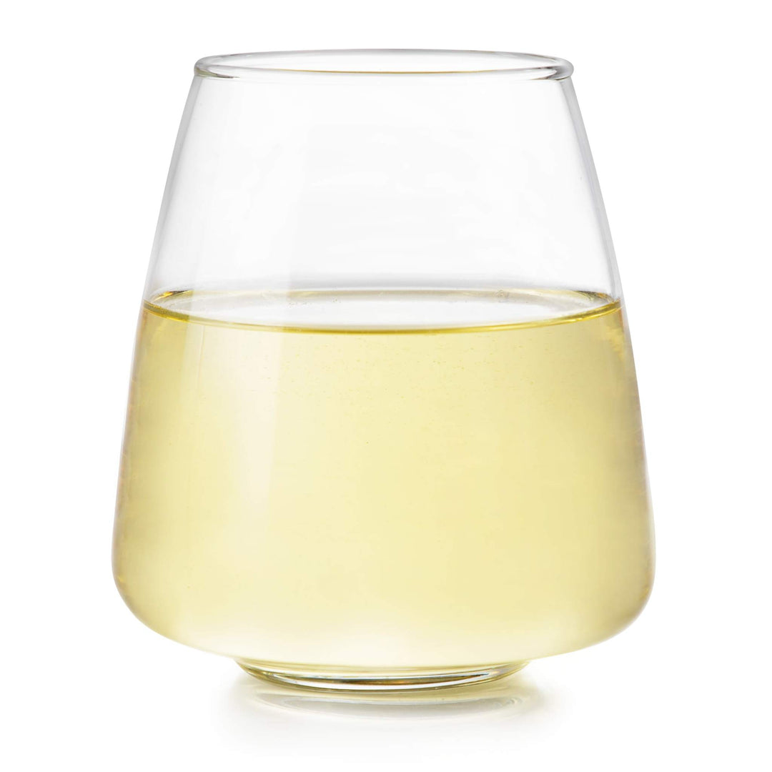EFFORTLESS CLEANUP: With their durable and dishwasher safe design, maintaining these wine glasses after a casual evening at home or hosting a party is a breeze, allowing you to spend more time enjoying your favorite beverage and less time on cleanup. These stemless glasses also save room in your kitchen cabinets with their stacking design