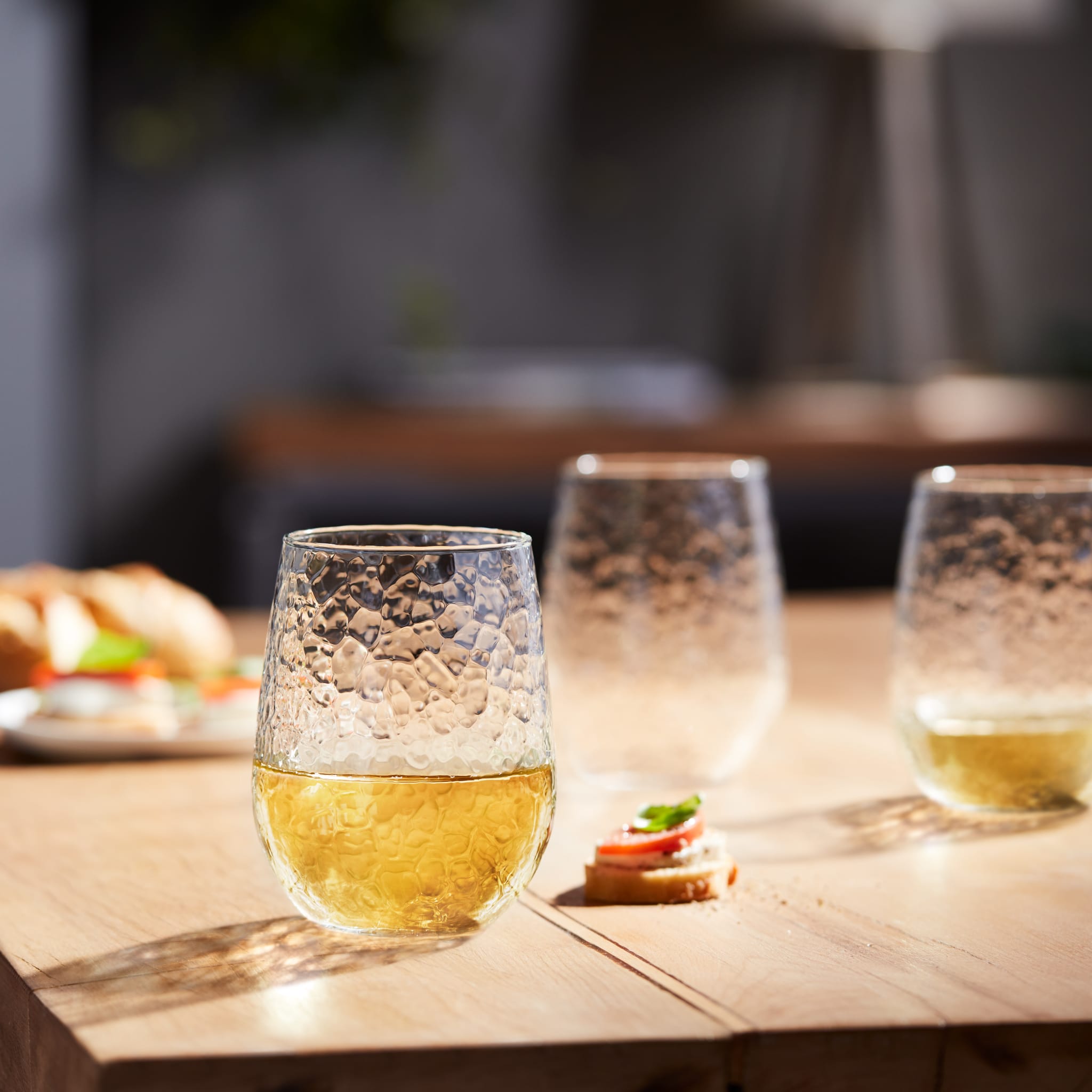 Libbey Hammered Stemless Wine Glasses - Thumbnail 5