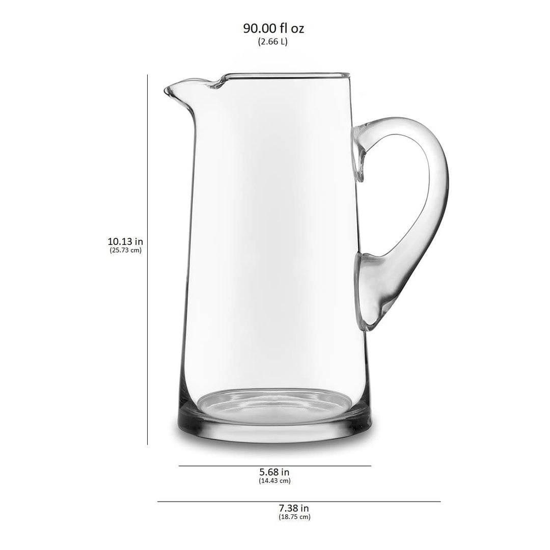 Includes 1, 90-ounce glass pitcher (7.38 inch max diameter by 10.13 inch height)