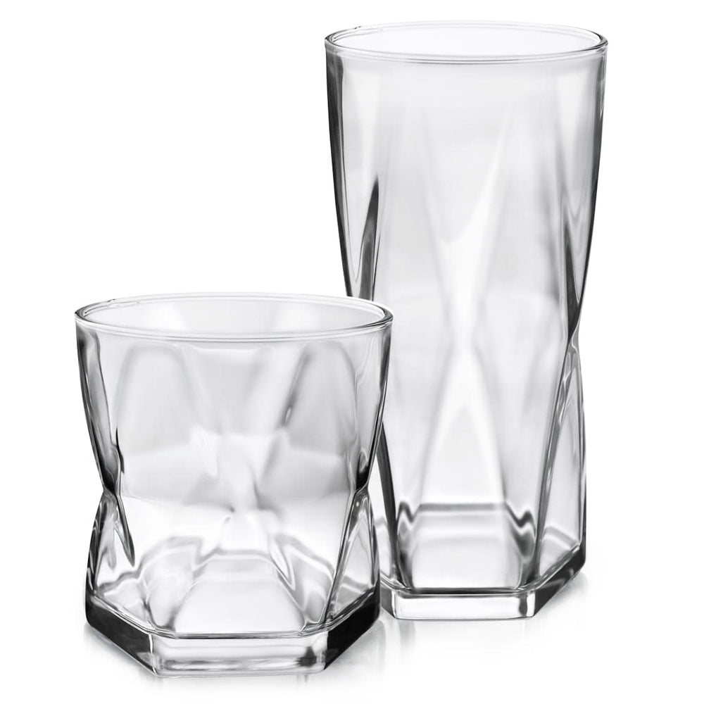 Entertain your guests with our fun geometric angle glassware, designed to captivate and delight