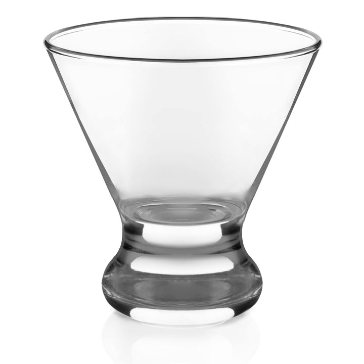 Includes 4, 8.25-ounce cosmopolitan glasses (4-inch diameter by 3.875-inch height)