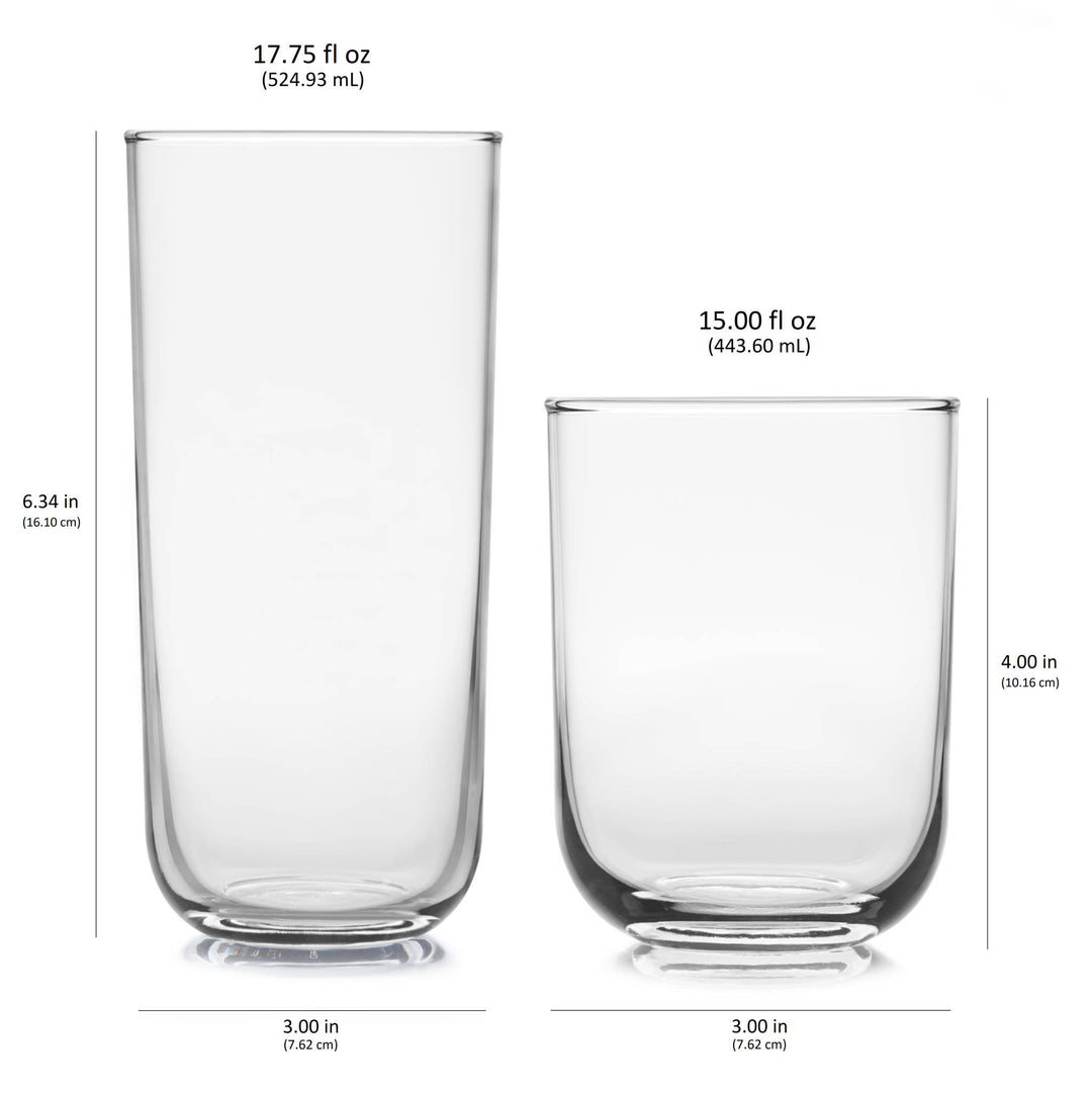 Polished multi-purpose glasses ideal for serving gin and tonics and old fashioned cocktails -- or for everyday refreshments including chilled water and soft drinks
