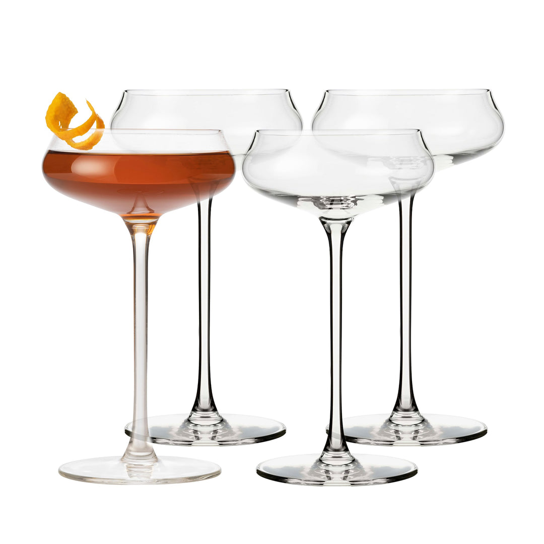 Coupe glasses are a beautiful way to serve sparkling beverages and cocktails