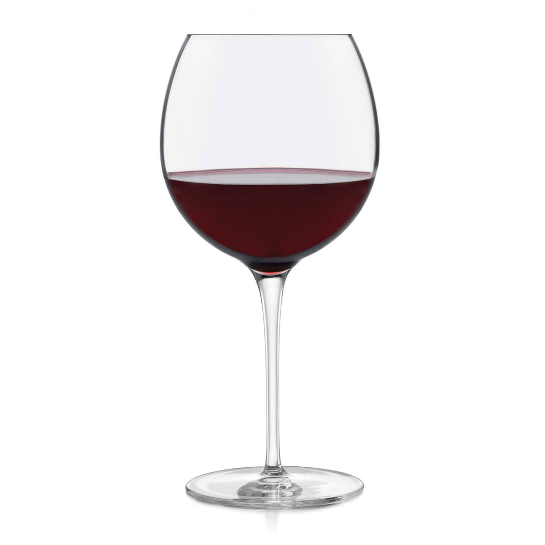 Easy-to-hold and swirl set of four 24-ounce balloon red wine glasses — perfect for Cabernet Sauvignon, Merlot, Shiraz, Zinfandel, and more