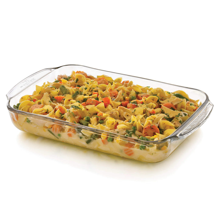 Glass bake dishes are stackable, extremely durable, and dishwasher safe for quick, easy cleanup; handy plastic lids are top-rack dishwasher safe and BPA-free; to help preserve your products, please refer to the Libbey website for care and handling instructions