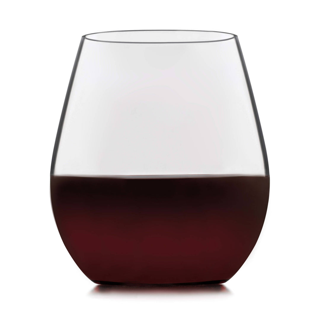 Easy-to-hold and swirl set of four 18-ounce stemless red wine glasses — perfect for Cabernet Sauvignon, Merlot, Shiraz, Zinfandel, and more