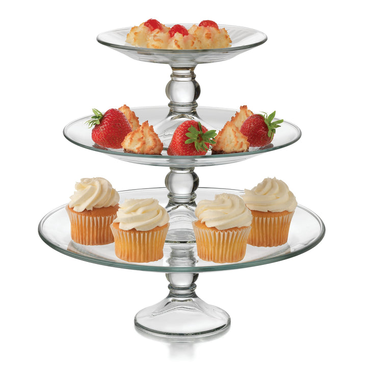 Libbey Selene 3 Tier Glass Footed Server Set