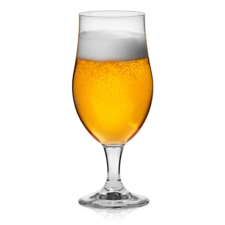Specially designed for serving Belgian ale, stemmed tulip-shaped glasses are equally stylish and functional