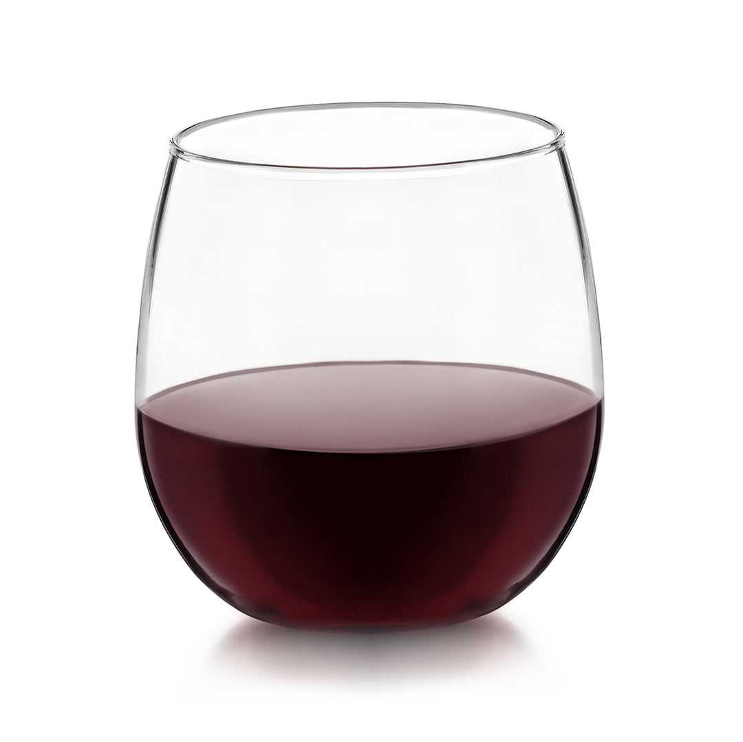 Popular stemless design is easy to hold and put down, minimizing breakage&mdash;more sipping, less tipping!