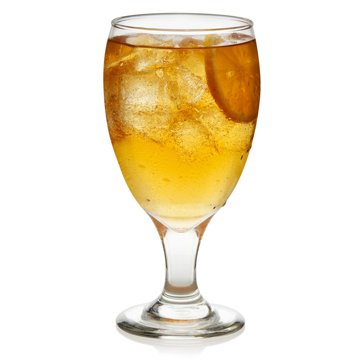 All-purpose glass works equally well with iced tea, lemonade or sangria