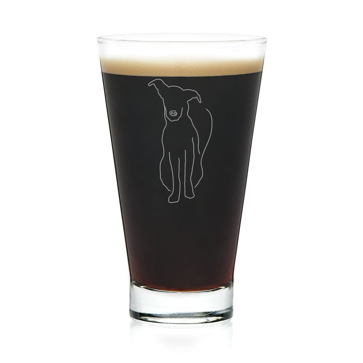 Versatile hi-ball glass features sophisticated dog illustration and is perfect for serving cocktails, water, soda, smoothies and more